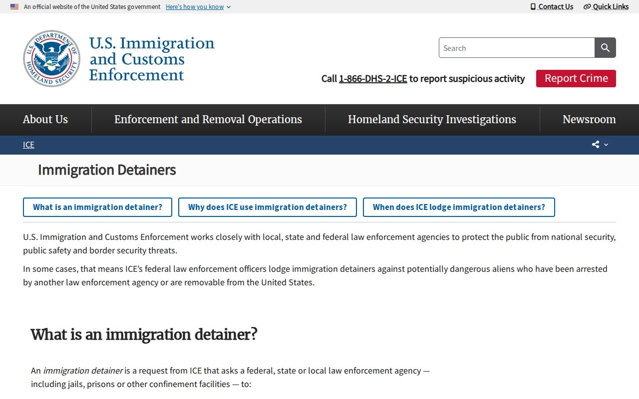ICE detainer and transfer release explanation for Surry County custody