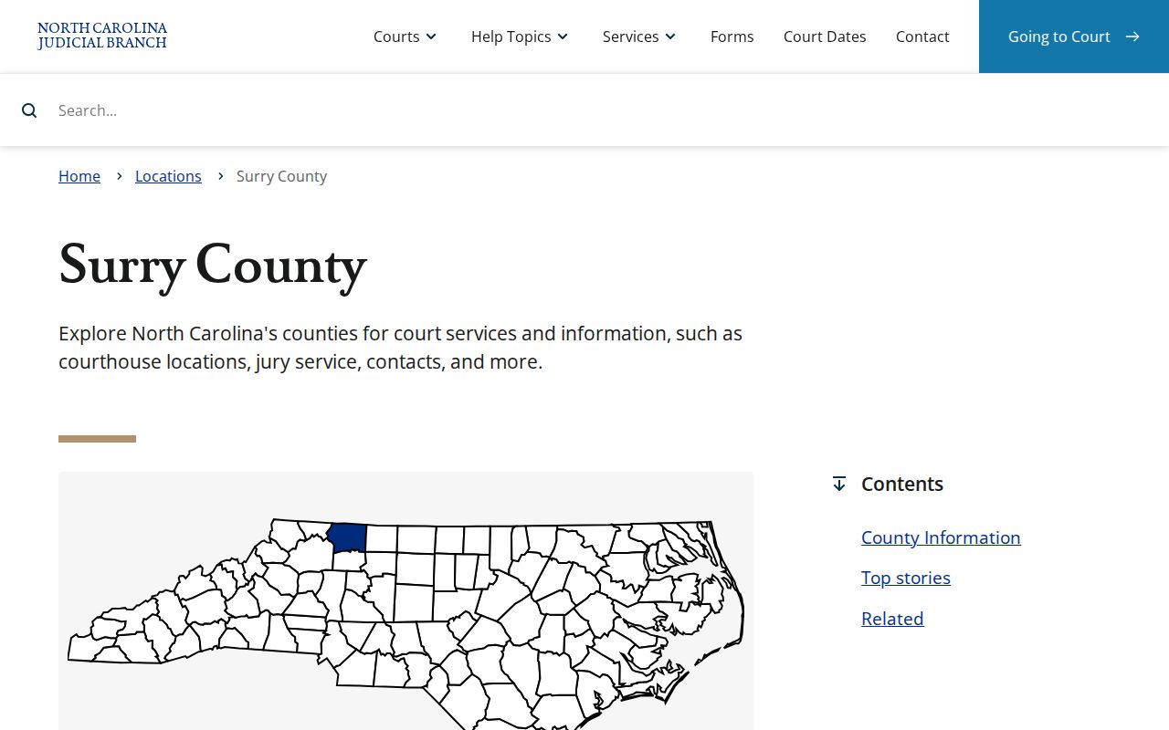 Official North Carolina court portal for Surry County